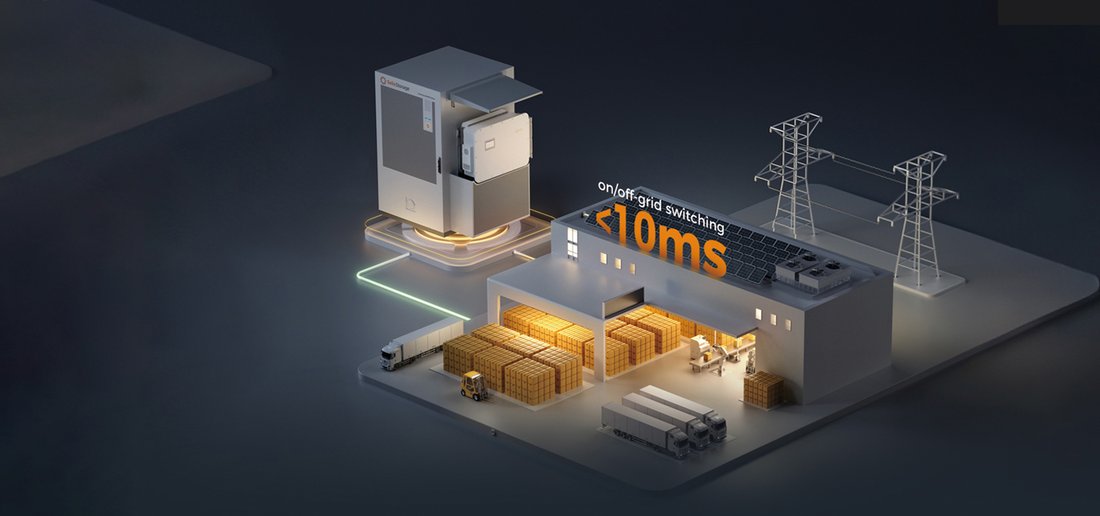 SINES - Solis EverCore BESS in peak shaving and backup of an industrial site, on/off-grid transfer in less than 10 ms